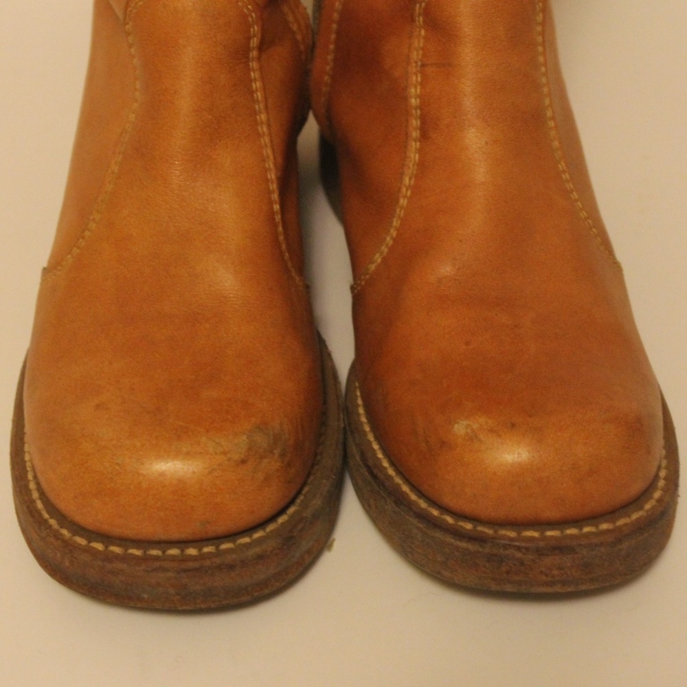 VINTAGE 70s FRYE BOHO HIPPIE WHISKEY LEATHER BOOTS - Picture 3 of 8